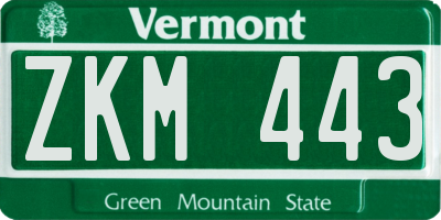 VT license plate ZKM443