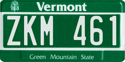 VT license plate ZKM461