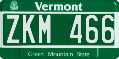 VT license plate ZKM466