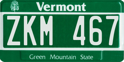 VT license plate ZKM467