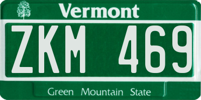 VT license plate ZKM469
