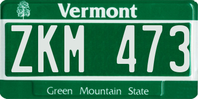 VT license plate ZKM473