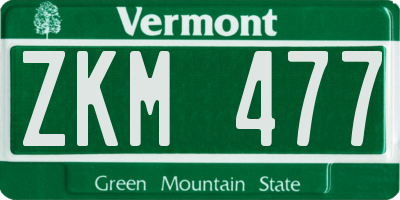 VT license plate ZKM477