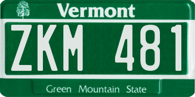 VT license plate ZKM481
