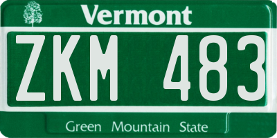 VT license plate ZKM483