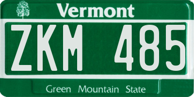 VT license plate ZKM485