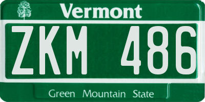 VT license plate ZKM486