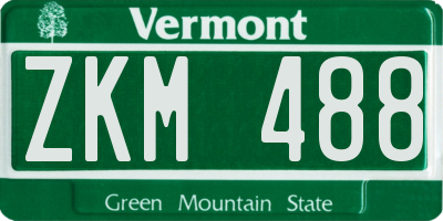 VT license plate ZKM488