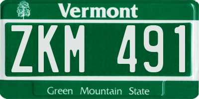 VT license plate ZKM491