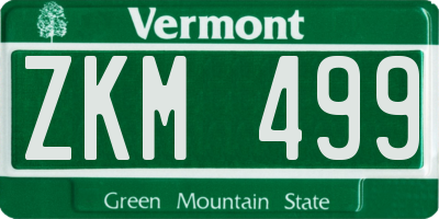 VT license plate ZKM499