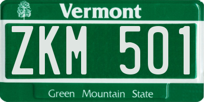 VT license plate ZKM501