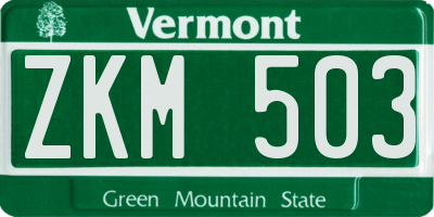 VT license plate ZKM503
