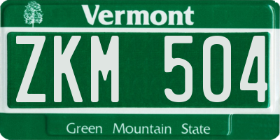 VT license plate ZKM504