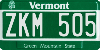 VT license plate ZKM505
