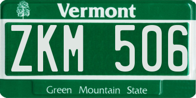 VT license plate ZKM506