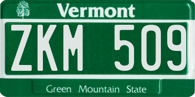 VT license plate ZKM509