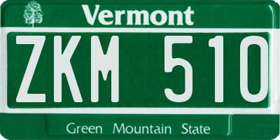 VT license plate ZKM510