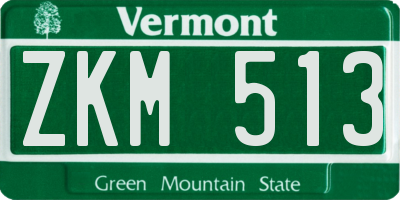 VT license plate ZKM513