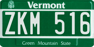 VT license plate ZKM516
