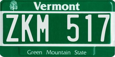 VT license plate ZKM517