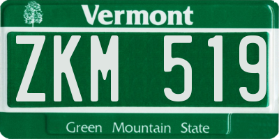 VT license plate ZKM519