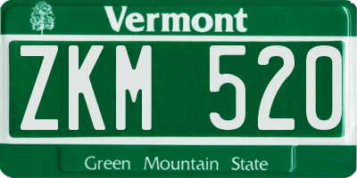 VT license plate ZKM520