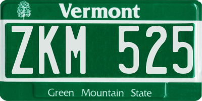 VT license plate ZKM525