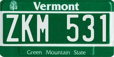 VT license plate ZKM531