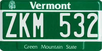 VT license plate ZKM532