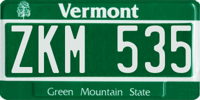 VT license plate ZKM535