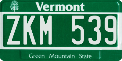VT license plate ZKM539