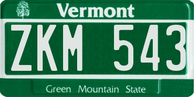 VT license plate ZKM543