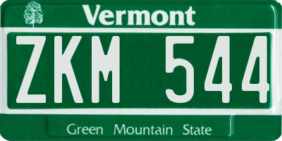 VT license plate ZKM544