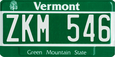 VT license plate ZKM546