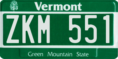 VT license plate ZKM551