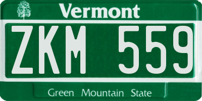 VT license plate ZKM559