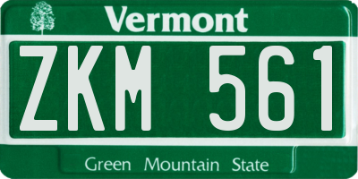VT license plate ZKM561