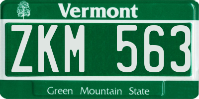 VT license plate ZKM563