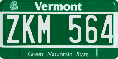 VT license plate ZKM564
