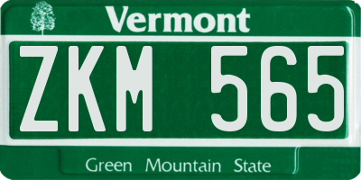 VT license plate ZKM565
