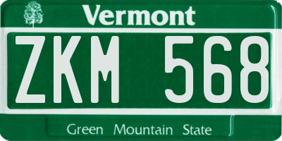 VT license plate ZKM568