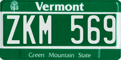 VT license plate ZKM569