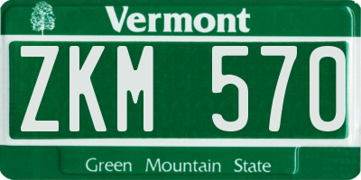 VT license plate ZKM570