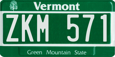 VT license plate ZKM571