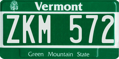 VT license plate ZKM572