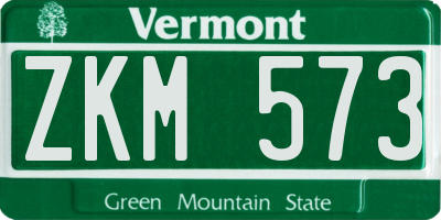 VT license plate ZKM573