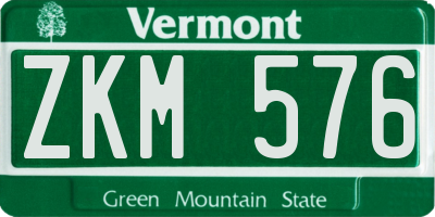 VT license plate ZKM576