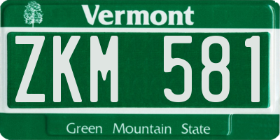 VT license plate ZKM581