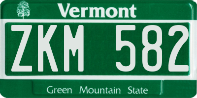 VT license plate ZKM582