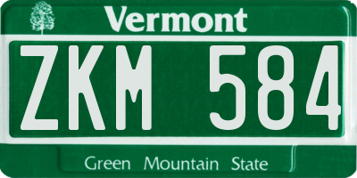 VT license plate ZKM584